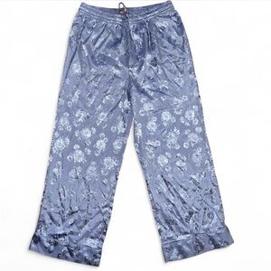 Show Me Your MuMu Blue Floral Satin Pants Medium